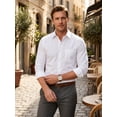thumbnail image 4 of Mens White Dress Shirts Long Sleeve Button Down Shirt Solid Formal Shirt Business Casual for Men XL, 4 of 8