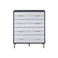 thumbnail image 2 of Emily 37 Inch Wood Tall Dresser Chest 4 Drawers Gold Handles Black - Saltoro Sherpi, 2 of 6