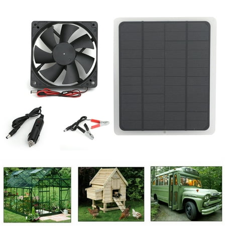 

Motor Genic 10W Solar Powered USB Fan Air Vent Ventilator For Greenhouse Pet Dog House