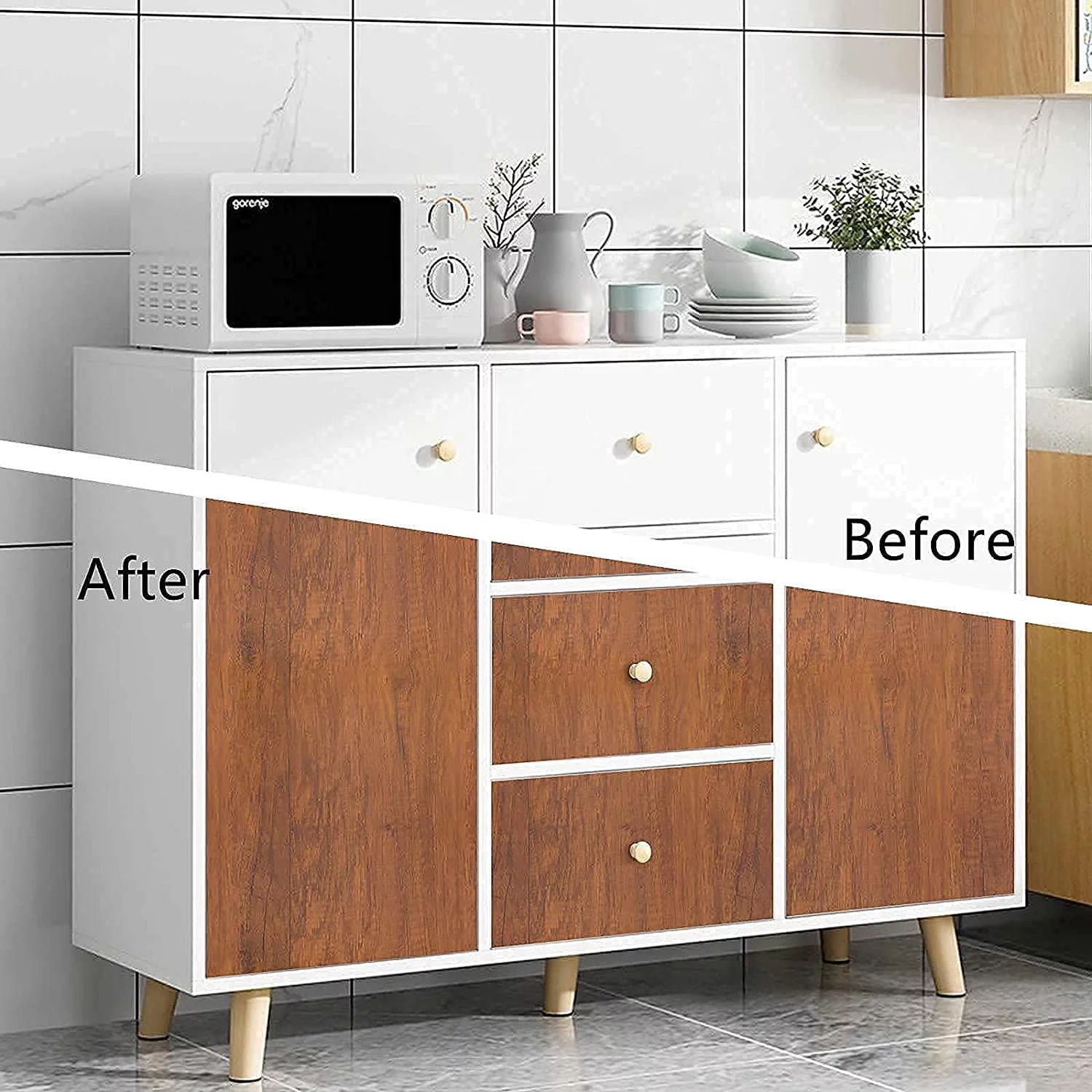 UMIGGEE Wood Peel and Stick Wallpaper 23.6" x 196.8" Brown Wood Grain Wall Paper Self-Adhesive Wood Contact Paper for Kitchen Living room Home Decoration Furniture Surfaces Cabinet
