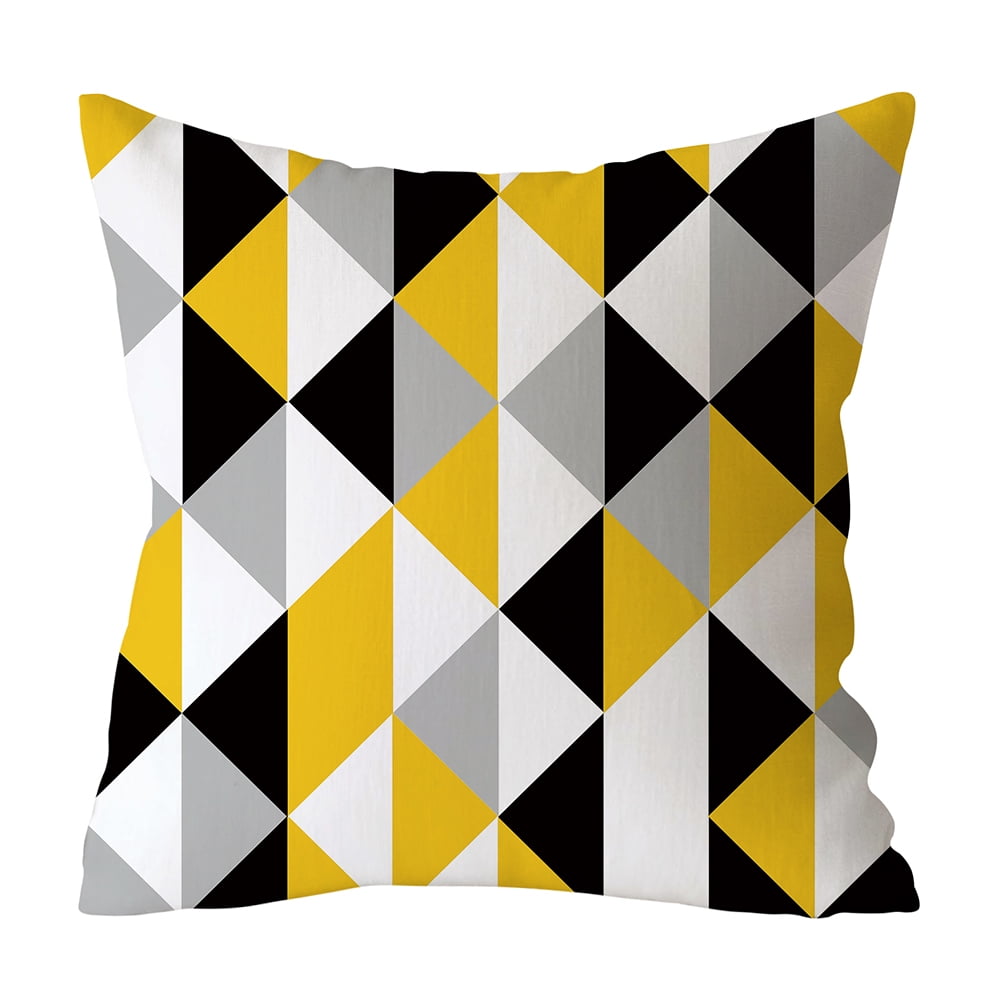 AIHOME 45*45 CM Nordic Geometric Yellow Gray Matching Cushion Cover