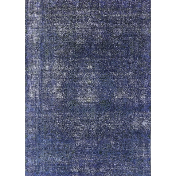 Ahgly Company Machine Washable Indoor Rectangle Industrial Modern Blue Whale Blue Area Rugs, 6' x 9'
