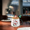 thumbnail image 6 of WEGFTDUOP Christmas Gift Mug With Lid Spoon High Value Santa Claus Reindeer Ceramic Cup, 6 of 6