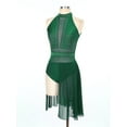 thumbnail image 5 of MSemis Women's Lyrical Modern Dance Costume Figure Ice Skating Dance Dress Gymnastic Leotard Green XL, 5 of 6
