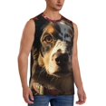 thumbnail image 2 of Xecao Flower Crown Dog Print Men's Tank Top: Sleek Sleeveless Tee for Casual Sports and Beach Occasions-Small, 2 of 7