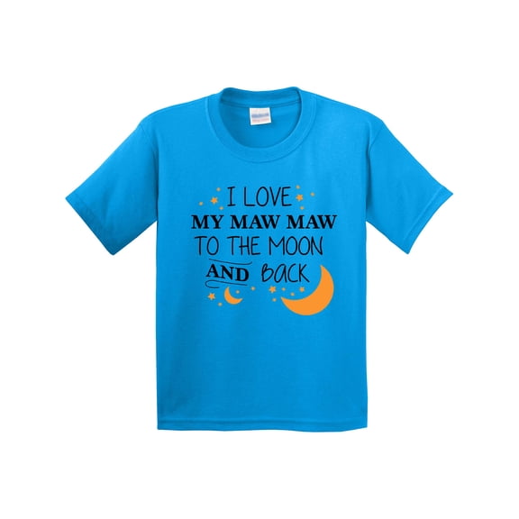 Inktastic I Love My Maw Maw to the Moon and Back Youth T-Shirt