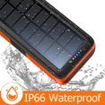 thumbnail image 3 of Salange Cargador Solar de Manivela 30000 mAh con 3 Cables, Carga Usb/solar/ Manivela, Linterna Impermeable, Alarma Sys para Acampar Al Aire Libre, Senderismo, Negro, 3 of 14
