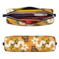 thumbnail image 2 of Yiaed White Floral and Butterflies Print Leather Pencil Case - Leather Pen Pencil Holder - Elegant & Practical Pencil Pouch for Work & Office, 2 of 7
