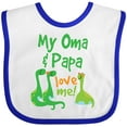 thumbnail image 3 of Inktastic Oma and Papa Love Me Dinosaur Boys Baby Bib, 3 of 4