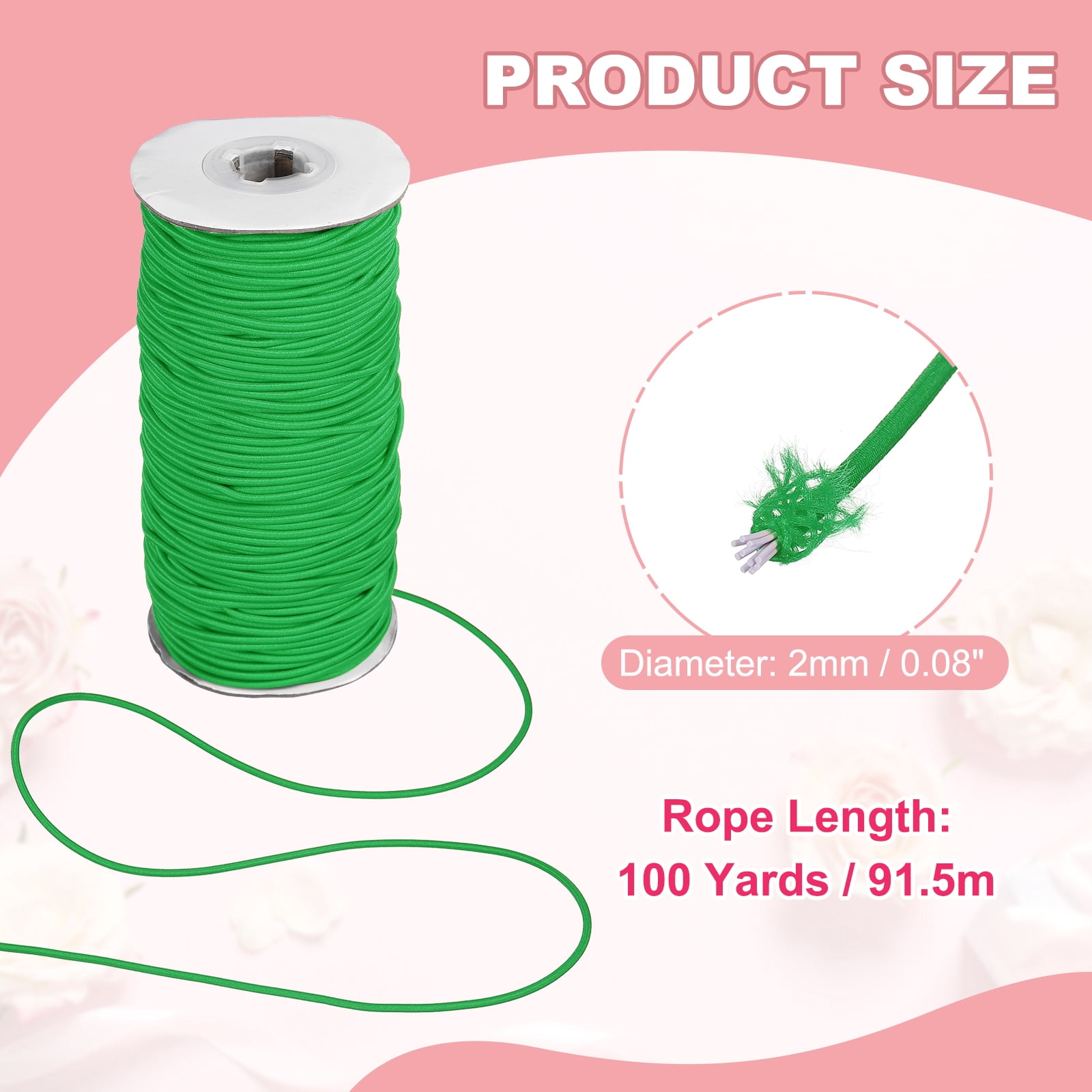 Uxcell Stretchy String for Bracelets, Elastic Crystal Thread Stretch Elastic Beading Cord 2mm & Green-Fitting For(Bracelets/Sewing/Beading/Necklace/Jewelry Making/Crafts DIY)