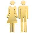 thumbnail image 1 of Letrero de baño de acero inoxidable para hombres y mujeres, juego de figuras, letrero de baño para hombres y mujeres, letrero de baño comercial, dorado, 1 of 5