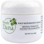 Simply Dana Foot Restoration Cream Menthol, Eucalyptus, Coconut Oil & Shea Butter 2 oz (60g)