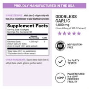 NatureWise Odorless Garlic Supplement 4000mg - Non-GMO - 180 Softgels[90-Day Supply]