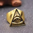 thumbnail image 6 of VIVIDELLE Mens Illuminati Triangle All Seeing Eye of Providence Ring Men Size 7-15-11-Gold, 6 of 9