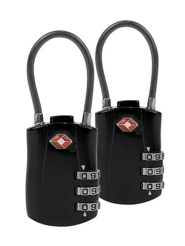 Travelon TSA Cable Lock Set-Black TSA 