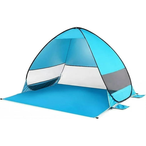Runbaixing Pop Up 78.74" x 64.96" Beach Tent, Blue