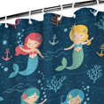 thumbnail image 3 of Dark Blue Mermaid Pattern Shower Curtain 36"x72" ,Bathroom Decorative Shower Curtains Set with 12 Hooks,Modern Waterproof Washable Shower Curtain, 3 of 6