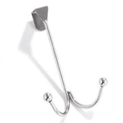 Home Basics Chrome Hook Over The Door Hanger Hardware Hooks, 2 Pack