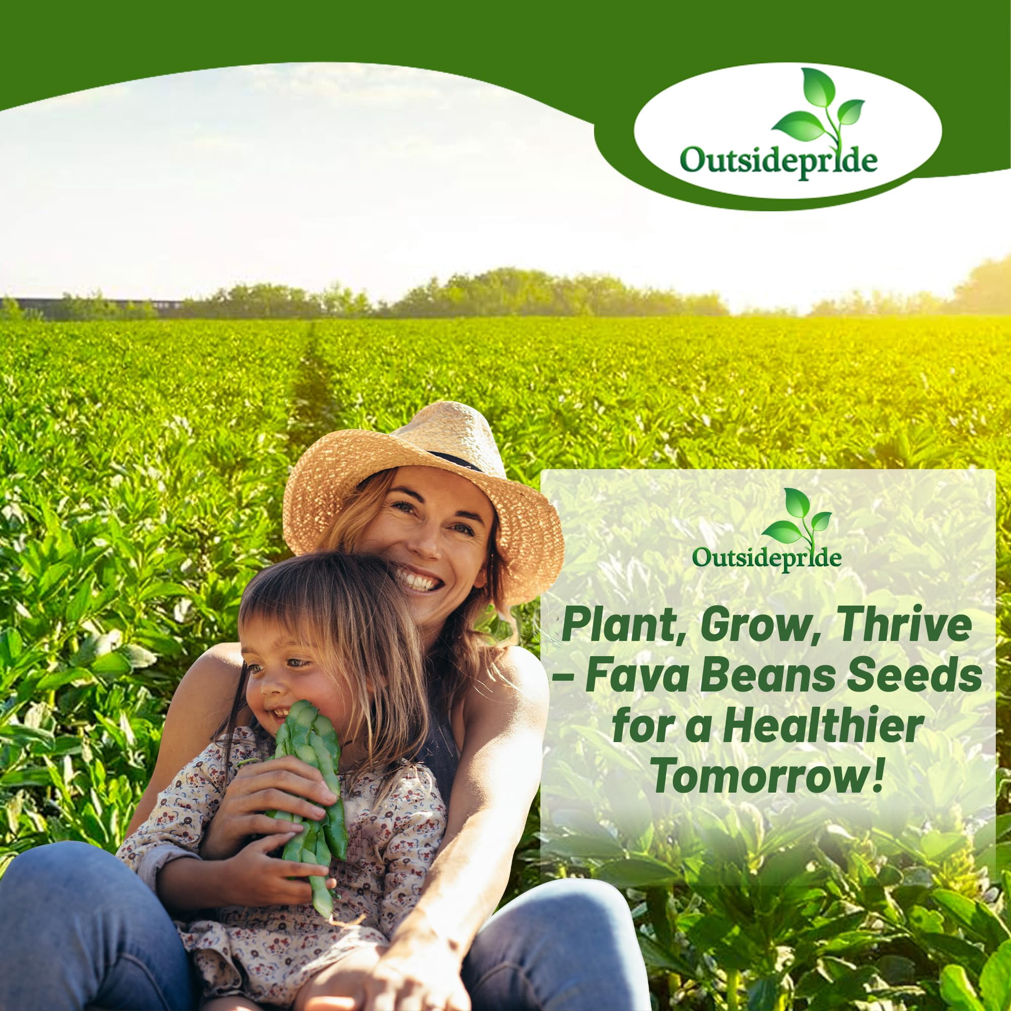 Outsidepride Annual Fava Beans Seeds - 10 lbs. High-Protein Forage Legume Seed for Soil Health Improvement, Erosion Control Support, Pollinator Attraction, Cover Crop, Hay, & Deer Food Plots