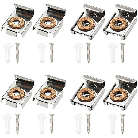 Surrme Mirror Brackets, 8 Pieces Stainless Steel Wall Mirror Brackets With Screws, Adjustable ...