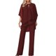 thumbnail image 5 of Conjunto de pantalón superior en capas para mujer pantalón superior de manga de murciélago suave ropa informal para mujer Hugtrwg Para estrenar, 5 of 9