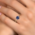 thumbnail image 4 of Gem Stone King 14K Yellow Gold Blue Created Sapphire and Lab Grown Diamond Engagement Ring for Women | 2.66 Cttw | Round 8MM | Gemstone September Birthstone | Size 8, 4 of 6