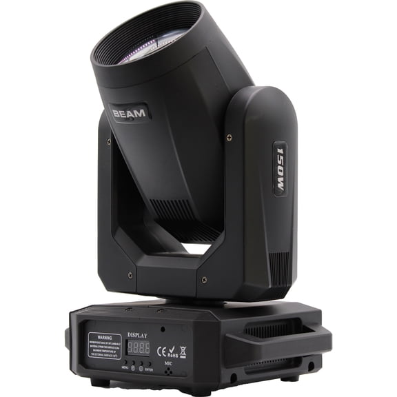 Jaspertronics™ 150W LED Beam Moving Head Stage Light 13 Colors 14 Patterns 8 18-Facet Prism 2.2° Beam DMX512 Sound Control 1 Unit per pack