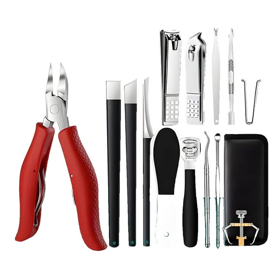 FACEGA Mens Grooming Kit Heavy Duty Nail Clippers Mens Gift Set Professional Toenail Clippers Nail Care Kit for Women Red Style 5