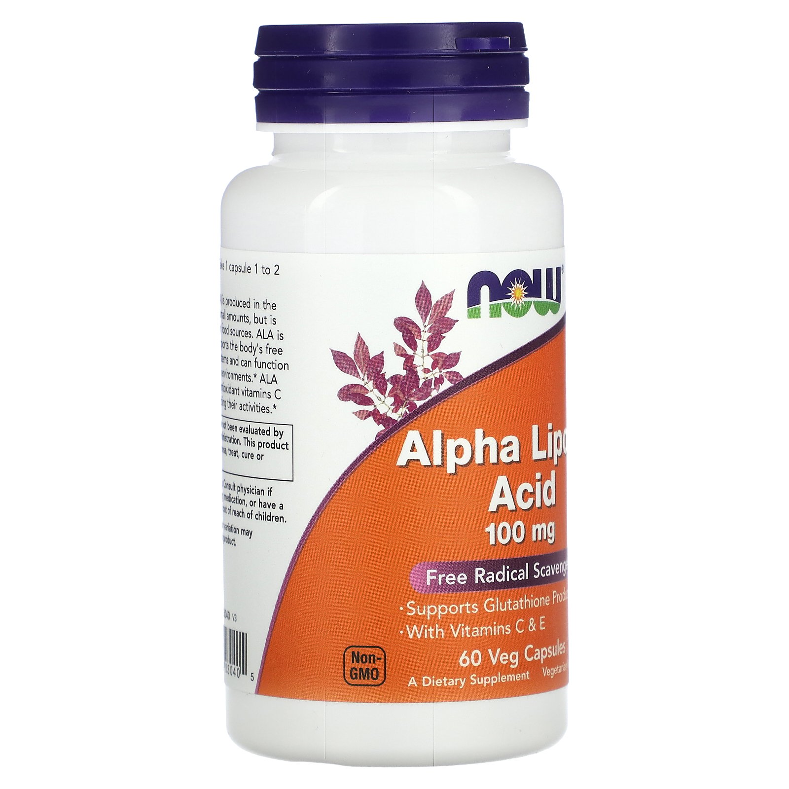 NOW Foods アルファリポ酸 100mg 60粒 ベジカプセル ナウフーズ ALPHA LIPOIC ACID 100mg 60vegcapsules