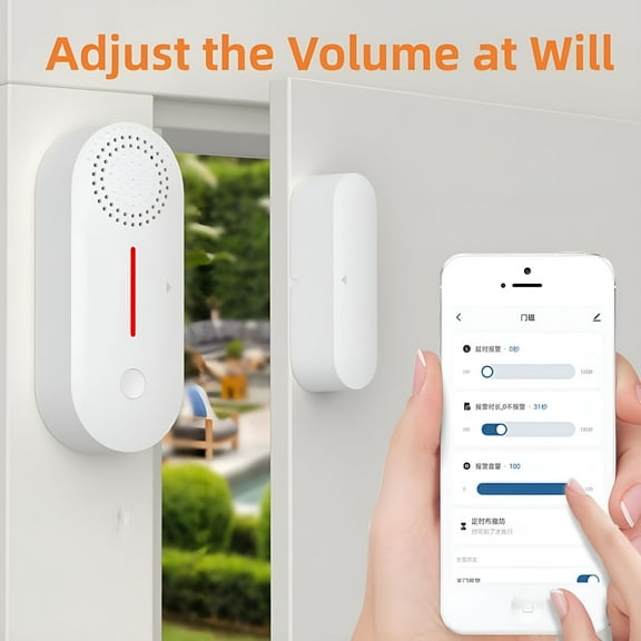 GJX WiFi Door Sensor,Smart Window Door Sensor Alarm,Contact Sensor for Home Security,Wireless Magnetic Door Open Detector