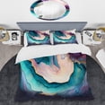 thumbnail image 2 of Designart "Abstract Geode Blue and Purple I" Abstract Marble Bedding Covert Set - Modern Blue Abstract Bed Set With 1 Sham, 2 of 6