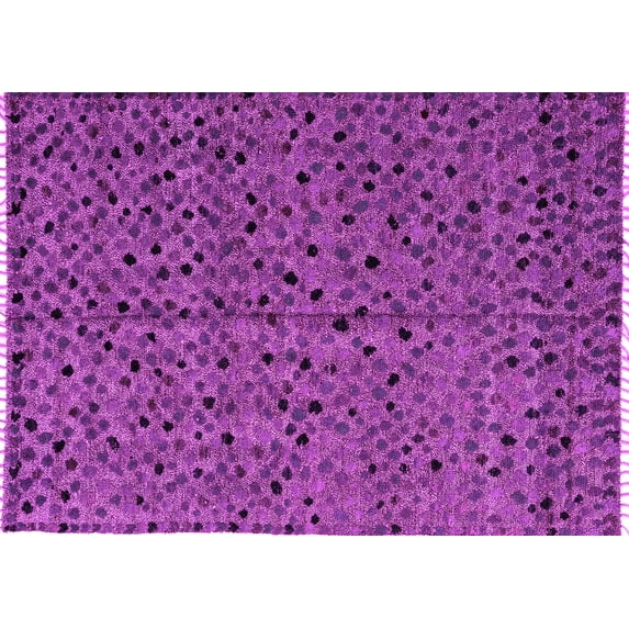 Ahgly Company Indoor Rectangle Oriental Pink Modern Area Rugs, 7' x 10'