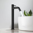 thumbnail image 3 of Grifo para lavabo de baño, grifo mezclador monomando de acero inoxidable para agua fría y caliente, elegante grifo de lavabo de diseño retro negro mate esmerilado para baño, inodoro, 3 of 5