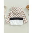 thumbnail image 4 of Genuiskids Toddler Baby Baby Spring Fall Hoodies Long Sleeve Half Zip Checkerboard Print Loose Windbreaker Jackets Kids Outerwear Tops Kids Clothes, 4 of 8