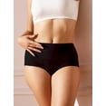 thumbnail image 5 of Buankoxy 6 Pack Women's High Waist Tummy Control Cotton Underwear Solid Color Brief Panties,Size 5, 5 of 5