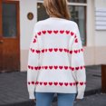 thumbnail image 6 of WRKEKC Women's Heart Print Knit Pullover Sweater Casual Crew Neck Long Sleeve Valentine Fall Tops Cozy Womens Sweater Romantic, 6 of 10