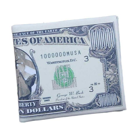 US Dollar Bill Wallet Brown Leather Wallet Bifold Credit Card