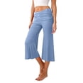 thumbnail image 2 of Delayuji Womens Capri Pants Casual Yoga Pant High Waisted Elastic Yoga Short Flared Pants Summer Sport Wear, 2 of 7