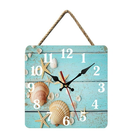 European Nordic Style Wall Clock - 10 Inch Square Creative Retro Decorative Home Office Interior Clock - For Living Room Bedroom Office Kitchen Dining Room Decoration