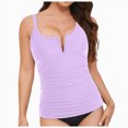 thumbnail image 5 of HCNTES Women Tankini Top Only - Tummy Control Bathing Suit Top Modest Swim Tank Top Swimsuits No Bottom (Y508-Light Purple,XL), 5 of 9