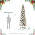 thumbnail image 4 of Lápiz flocado preiluminado Christmas Tree Glitzhome de 11 pies, abeto, 4 of 9