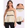 thumbnail image 2 of DARING DIVA Women's Spaghetti Straps Contrast Color Peplum Tank Top XS Apricot, 2 of 6