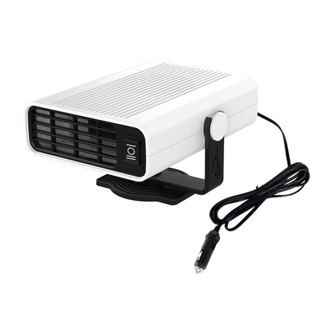White 24V Calentador de parabrisas de invierno, ventilador, calentador eléctrico de coche, descongelador portátil para camión