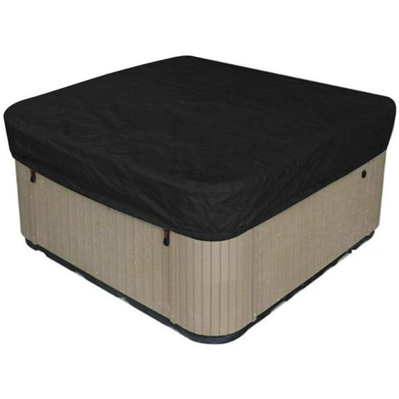 Outdoor Square Hot Tub Cover Waterproof Sunproof 90.9x90.9x11.8in(Black)