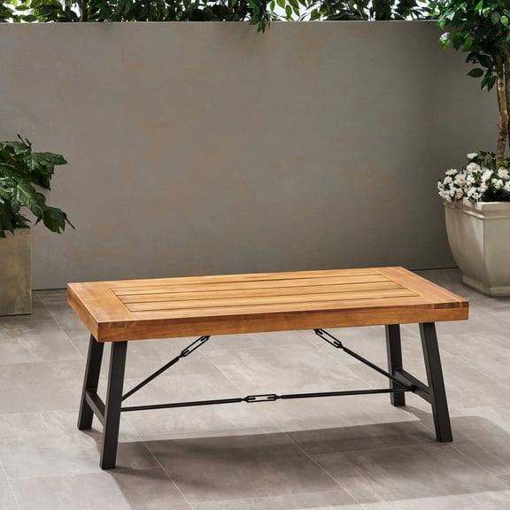Wood Coffee Table With Chic Aesthetic, 27.74"d X 45.64"w 18"h, Finish Table, Heavy-duty Framework,