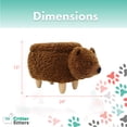 thumbnail image 5 of Critter Sitters 14-In. Seat Height Plush Brown Bear Animal Shape Ottoman - Furniture for Nursery, Bedroom, Playroom, and Living Room Decor, 5 of 13