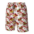 thumbnail image 4 of Rocae Santa Claus bells Snowman for Men's Beach Shorts Casual Elastic Waist Drawstring Summer Beach Shorts,S-3XL-3X-Large, 4 of 6