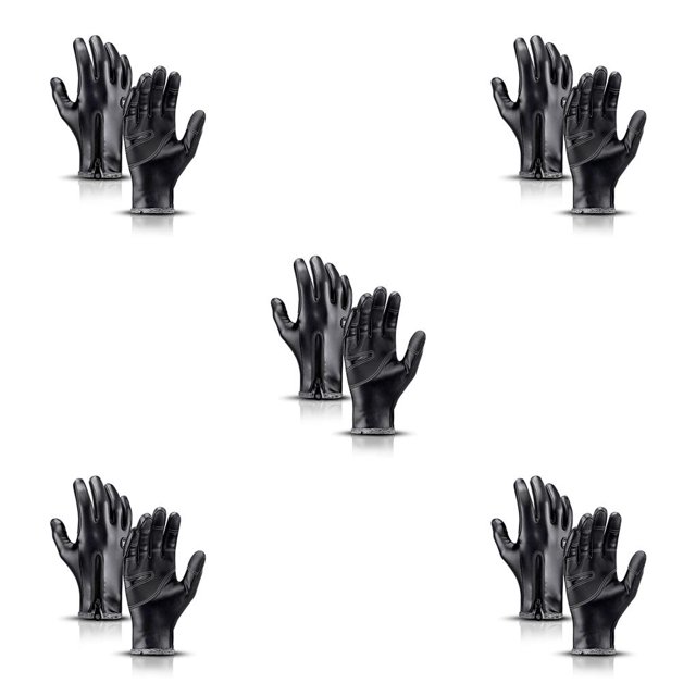 Qarigey 2 piezas de guantes de PU para hombre, guantes de invierno con forro de felpa, pantalla táctil con cremallera, manoplas de moda para Type2 NO2
