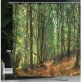 thumbnail image 4 of Ambesonne Forest Shower Curtain, Woodland Pathway Scene, 69"Wx84"L, Green Brown, 4 of 5