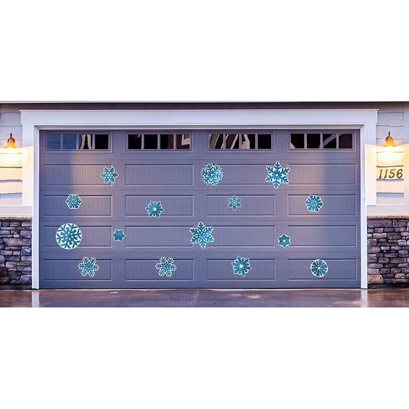 VictoryStore Snowflake Magnets Garage Door Decorations Set, Indoor or Outdoor Winter Magnets, 16 Pieces 19596